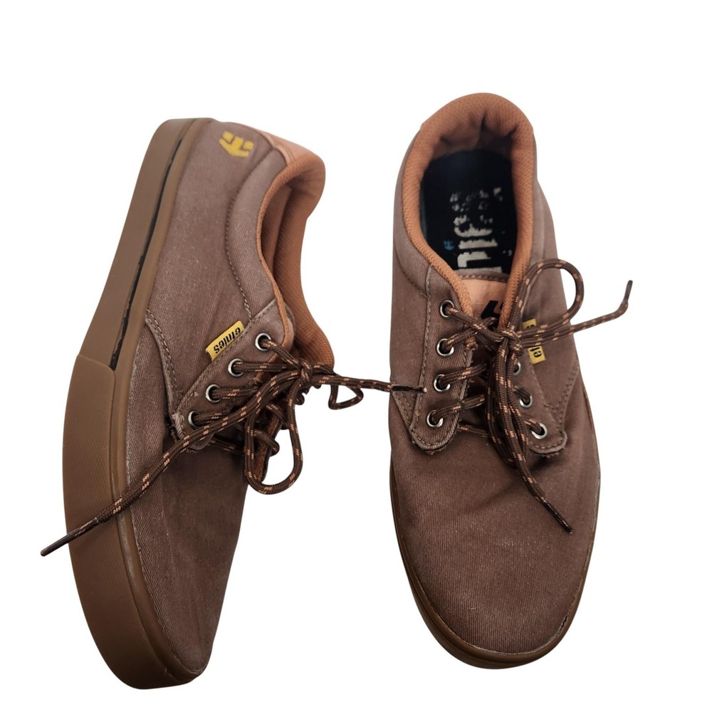 ETNIES Jameson 2 Eco Shoes Mens 8.5 W10 Brown Canvas Skate Low Top Sneakers